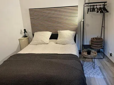 Un ou plusieurs lits dans un hébergement de l'établissement Paris Montmartre Sacre Coeur duplex