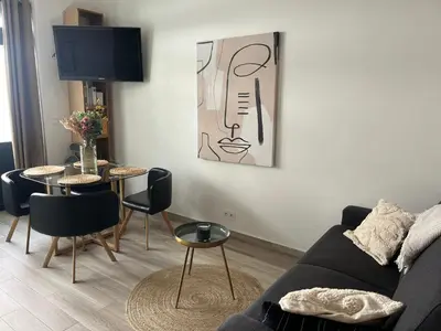 Coin salon dans l'établissement Paris Montmartre Sacre Coeur duplex