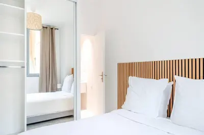 Un ou plusieurs lits dans un hébergement de l'établissement Cosy flat for 6 people #2