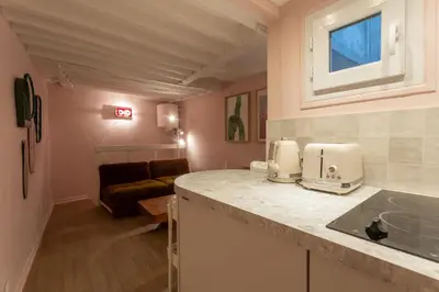 Cuisine ou kitchenette dans l'établissement Charmant duplex historique Cœur Marais