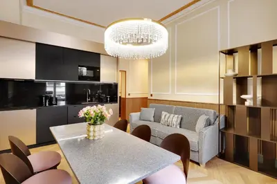 Cuisine ou kitchenette dans l'établissement Pick A Flat's Apartments in La Madeleine-Opéra - Rue de l'Arcade