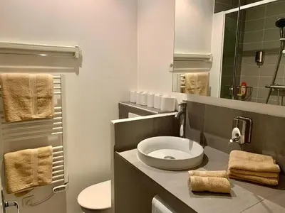 Salle de bains dans l'établissement Appartement Marais Cœur Historique