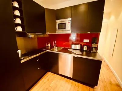 Cuisine ou kitchenette dans l'établissement Appartement Marais Cœur Historique