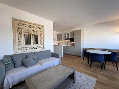 Coin salon dans l'établissement Cosy apartment in Paris 16 near Trocadéro