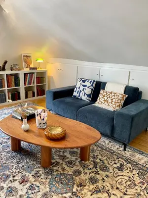 Coin salon dans l'établissement Charmant appartement parisien