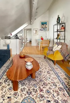 Coin salon dans l'établissement Charmant appartement parisien