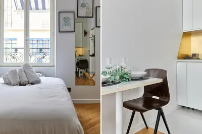 Un ou plusieurs lits dans un hébergement de l'établissement Apartment Bastille Le Marais by Studio prestige