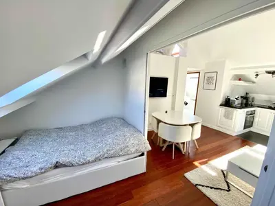 Un ou plusieurs lits dans un hébergement de l'établissement Magnifique 2 pièces Theatre de Boulogne