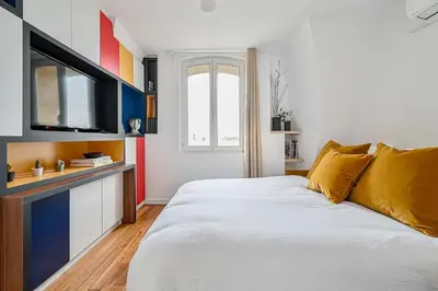 Un ou plusieurs lits dans un hébergement de l'établissement Le Cœur Sacré - 4 personnes Montmartre - Wifi