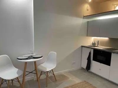 Cuisine ou kitchenette dans l'établissement Cozy Studio In The Heart Of Paris