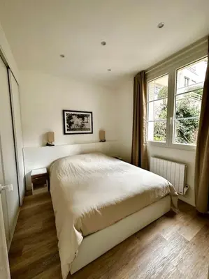 Un ou plusieurs lits dans un hébergement de l'établissement Appartement 50m2 avec terrasse idéalement situé