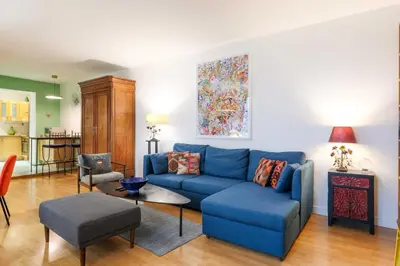 Coin salon dans l'établissement Spacious apartment - 2BR-6P - Bastille