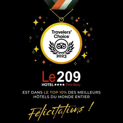 Certificat, récompense, panneau ou autre document affiché dans l'établissement Hôtel le 209 Paris Bercy