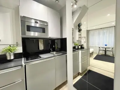 Cuisine ou kitchenette dans l'établissement Charming Studio Paris la Défense