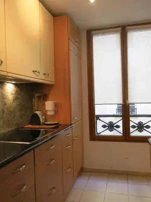 Cuisine ou kitchenette dans l'établissement Appartement Faubourg Montmartre CityCosy
