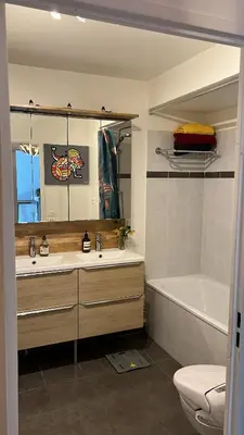 Salle de bains dans l'établissement Appartement avec Jardin - La Plaine Saint Denis