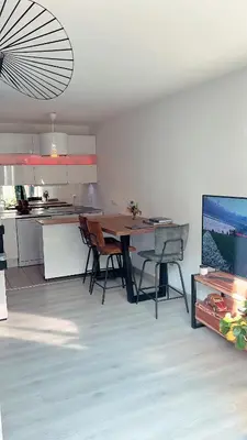 Cuisine ou kitchenette dans l'établissement Appartement avec Jardin - La Plaine Saint Denis