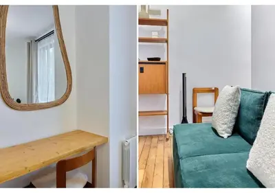Coin salon dans l'établissement Apartment in the center of Paris by Studio prestige