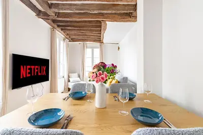 Plan de l'établissement Appartement Quartier Fontaine Chatelet Les Halles Free Netflix