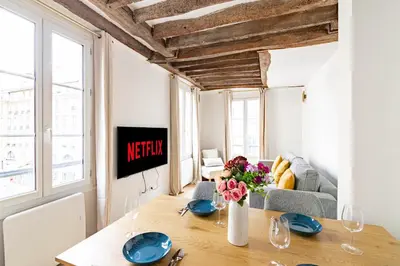 Plan de l'établissement Appartement Quartier Fontaine Chatelet Les Halles Free Netflix