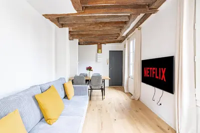 Plan de l'établissement Appartement Quartier Fontaine Chatelet Les Halles Free Netflix