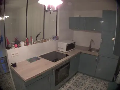 Cuisine ou kitchenette dans l'établissement Beauty of Paris
