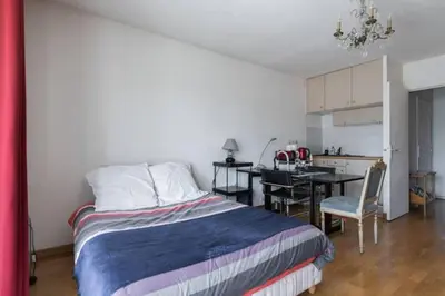 Un ou plusieurs lits dans un hébergement de l'établissement Le Cozy Appartement + balcon ensoleillé + Parking