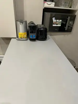 Cuisine ou kitchenette dans l'établissement La Villa du Louvre