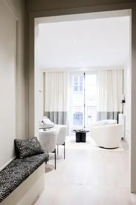 Coin salon dans l'établissement Bel appartement au centre de Paris