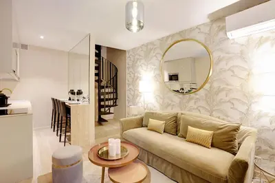 Coin salon dans l'établissement Apartment with terrace - Parc monceau
