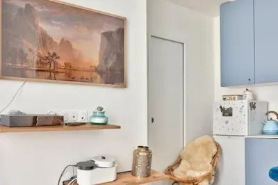 Cuisine ou kitchenette dans l'établissement Paris9
