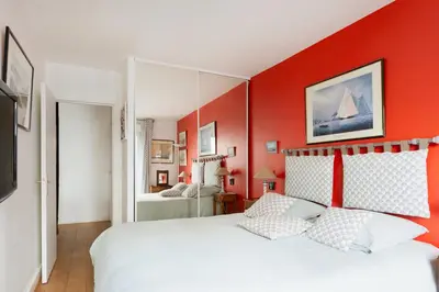 Un ou plusieurs lits dans un hébergement de l'établissement Eiffel Tower Elegant Residence
