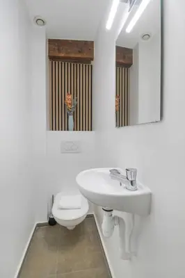 Salle de bains dans l'établissement Duplex avec terrasse #8 pers #Panthéon#La Sorbonne