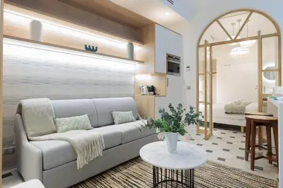 Coin salon dans l'établissement New Luxury and Cozy apartment - Notre Dame