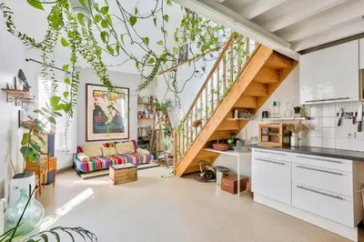 Cuisine ou kitchenette dans l'établissement calme et verdure à Paris