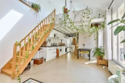 Cuisine ou kitchenette dans l'établissement calme et verdure à Paris