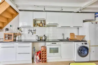 Cuisine ou kitchenette dans l'établissement calme et verdure à Paris
