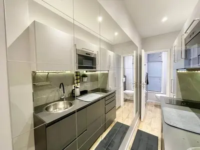 Cuisine ou kitchenette dans l'établissement Charming Studette Paris La Défense