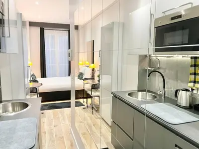 Cuisine ou kitchenette dans l'établissement Charming Studette Paris La Défense