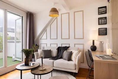 Coin salon dans l'établissement Amalfi - Studio et terrace à Auteuil