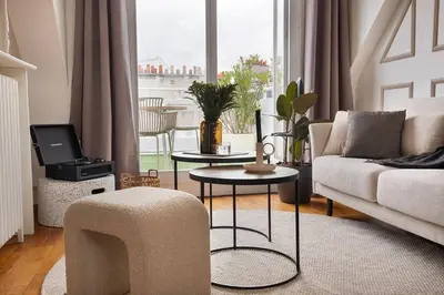 Coin salon dans l'établissement Amalfi - Studio et terrace à Auteuil