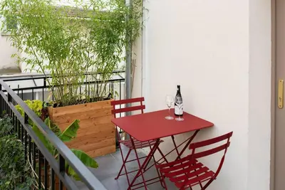 Balcon ou terrasse dans l'établissement Joli Duplex Confort T2 Paris Porte De Versailles