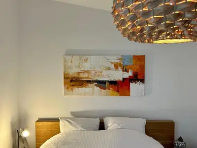 Un ou plusieurs lits dans un hébergement de l'établissement Joli Duplex Confort T2 Paris Porte De Versailles