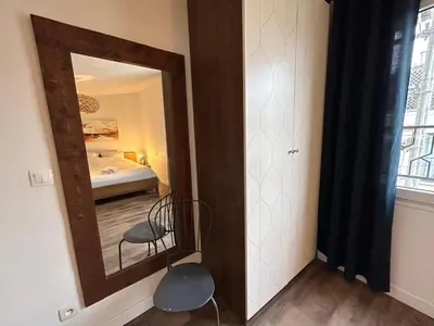 Un ou plusieurs lits dans un hébergement de l'établissement Joli Duplex Confort T2 Paris Porte De Versailles