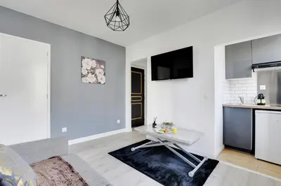 Télévision ou salle de divertissement dans l'établissement Appartement Suite 43 aux Portes de Paris