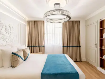 Un ou plusieurs lits dans un hébergement de l'établissement Merveil - Luxury Suite - Marais - Lenoir I