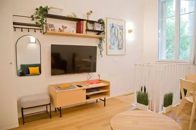 Télévision ou salle de divertissement dans l'établissement Luxury Apt Raspail Denfert