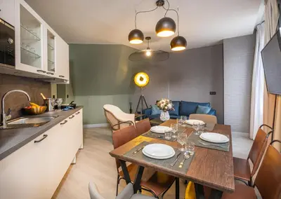 Cuisine ou kitchenette dans l'établissement Appart'hôtel East Paris Suite