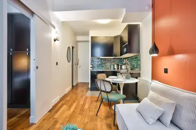 Cuisine ou kitchenette dans l'établissement Cocon au coeur de Montorgueil
