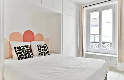 Un ou plusieurs lits dans un hébergement de l'établissement Appartement 2 pieces #TourEIffel #Invalides